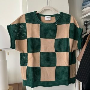 Callahan Checkered Short Sleeve Sweater